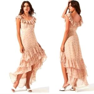 Magnolial Dress With Cream Blush Floral, The Label Size XS.